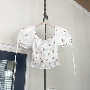 Forever 21 white ruffle sleeve top